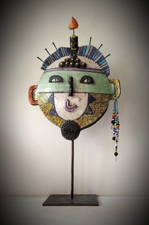Masque joyeux 雕塑, 16.1x8.3 in