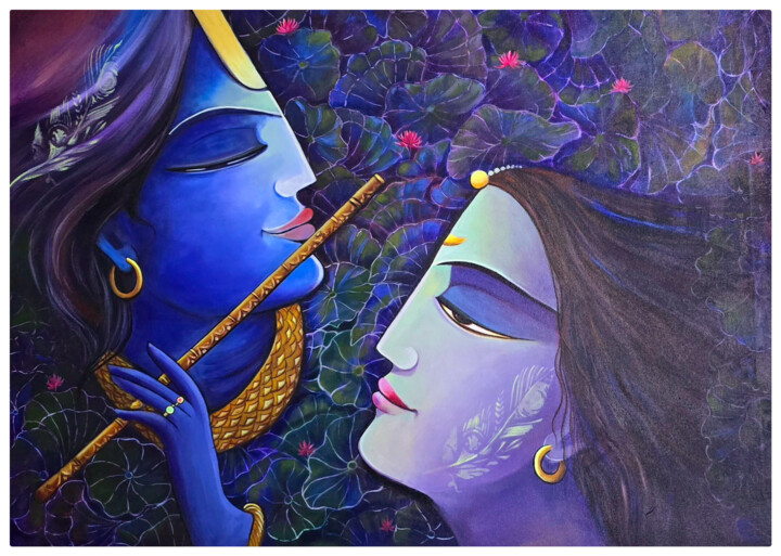 Painting titled "Divine love, Sold" by Sangita Agarwal, Original Artwork, Acrylic