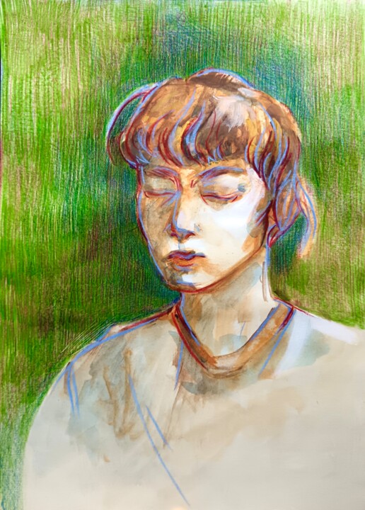 Portrait of a girl Resim, 11,6x8,3 in