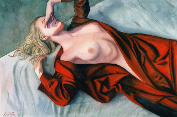 Female nude 绘画, 15x22.4 in