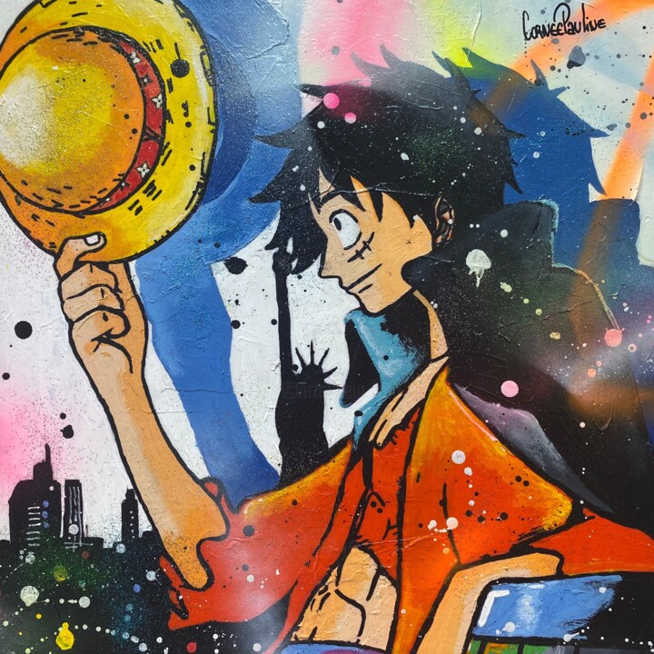 Luffy in New York 绘画, 11.8x11.8 in