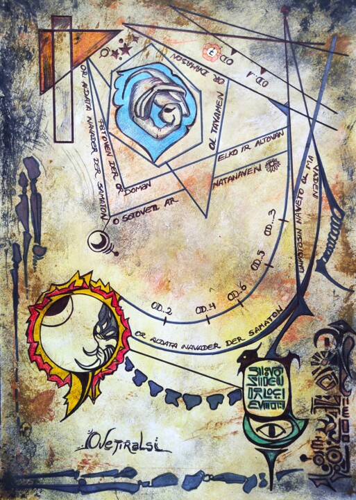Painting titled "Second tablet of my…" by Carlos Paredes Colin, Original Artwork, Acrylic