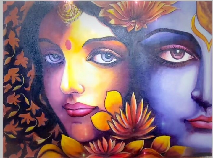 Painting titled "Eternal love ,Sold" by Sangita Agarwal, Original Artwork, Acrylic