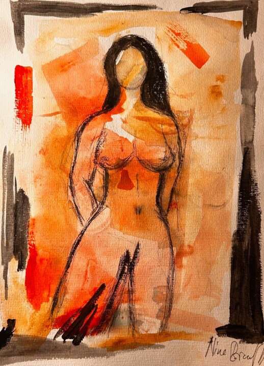 Nude No. 6/ 2024 그림, 15.8x11.8 in