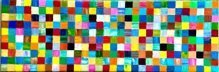 Peinture intitulée "Echiquier chromatiq…" par Patrice Le Houedec, Œuvre d'art originale, Huile