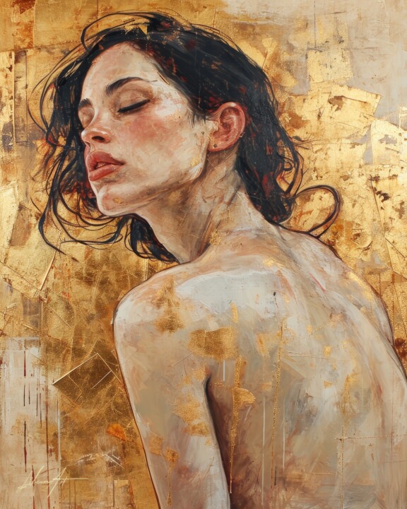Digital Arts titled "Risveglio in Oro" by Andrea La Martina (NEXA ART), Original Artwork, Digital Collage