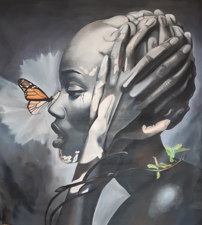 Schilderij getiteld "Psyche" door Erika Anoardi, Origineel Kunstwerk, Olie