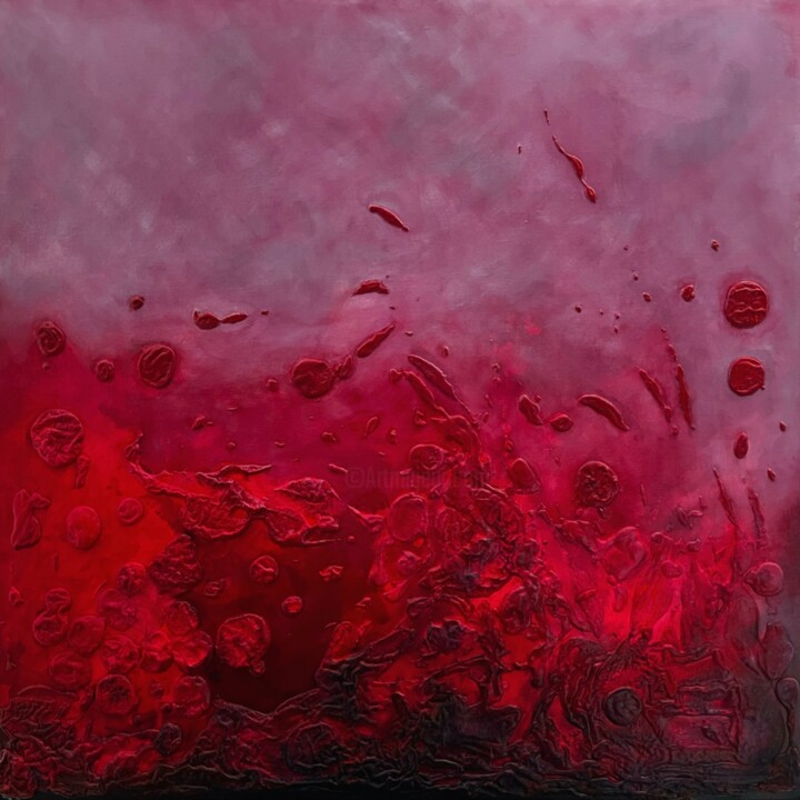 Carmine 绘画, 27.6x27.6 in
