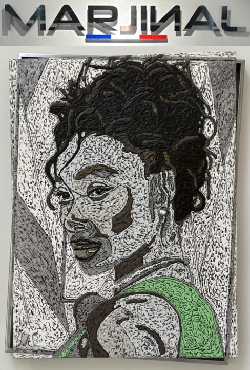 Peinture intitulée "VITILIGO / SCULPTUR…" par Marjinal Artiste Peintre Décalé Français, Œuvre d'art originale, Acrylique Mon…