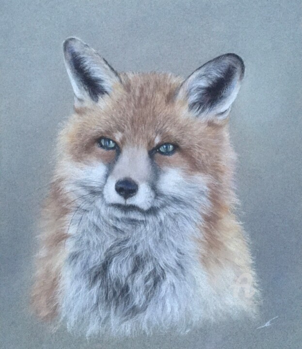 Dessin intitulée "Zorro" par Irene_art, Œuvre d'art originale, Pastel