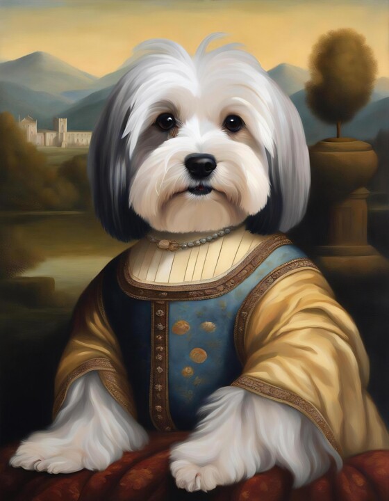 Doga Lisa - Cute Havanese Dog Digitale Kunst
