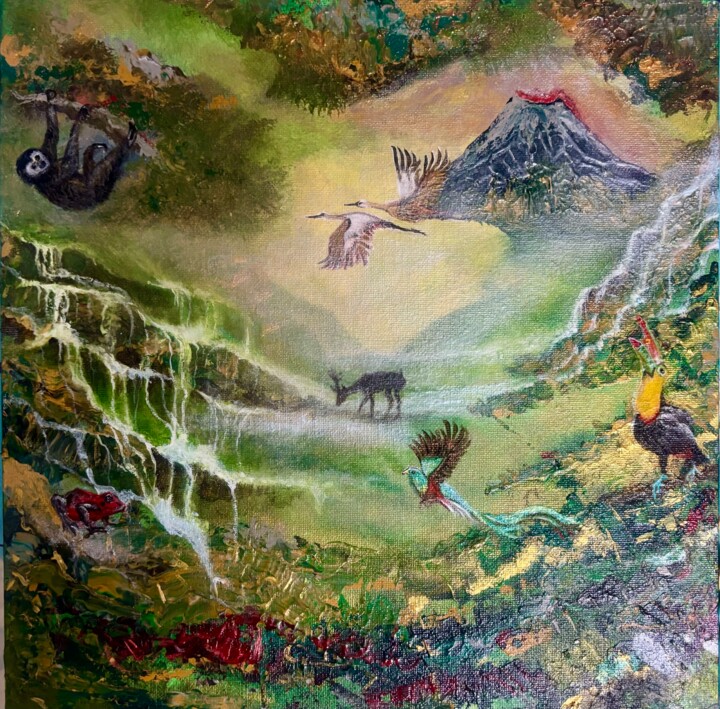 Peinture intitulée "Distant Rumble of a…" par Dr. Priyanjalee Banerjee, Œuvre d'art originale, Acrylique
