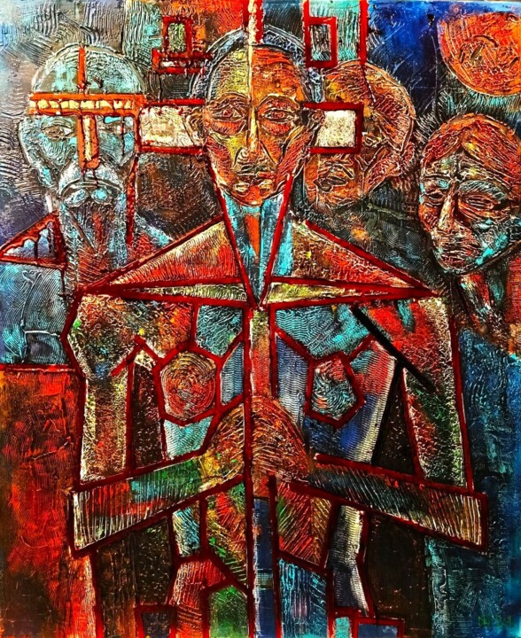 Les gens sont des croix 绘画, 47.2x39.4 in