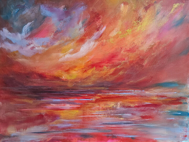 Malerei mit dem Titel "Serenade of the Sea" von Sophia Kühn, Original-Kunstwerk, Acryl