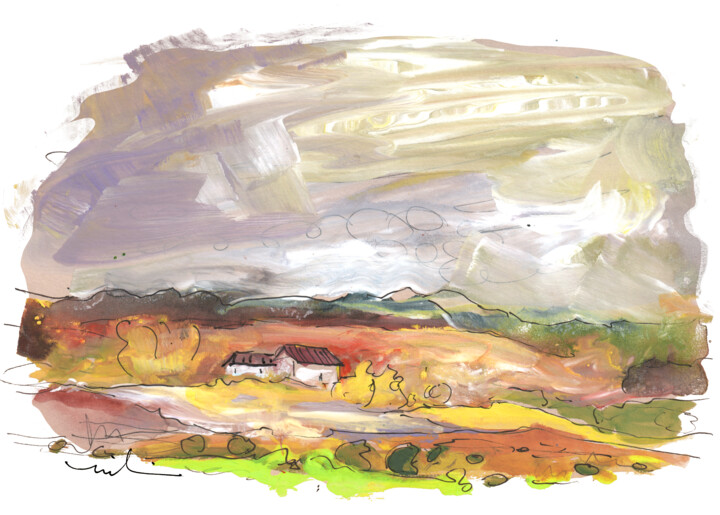 Landscape Of Aragon 04 绘画, 5.9x8.3 in