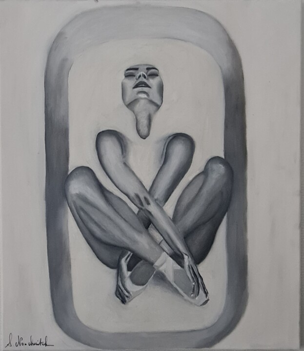 Ballerina in a bath 绘画, 27.6x23.6 in