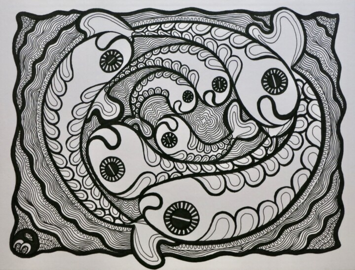 Fish Dance (Opus 15 Nr. 24) 图画, 5.9x7.9 in
