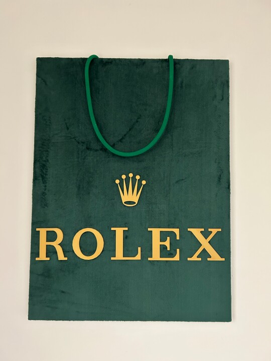 FLUFFY BAG ROLEX GREEN GOLD 雕塑, 35.4x23.6 in