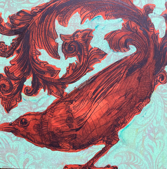 绘画,  7.9x7.9 in 