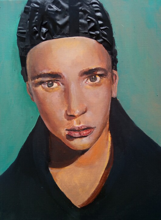 SENZA TITOLO- NERO 绘画, 15.8x11.8 in