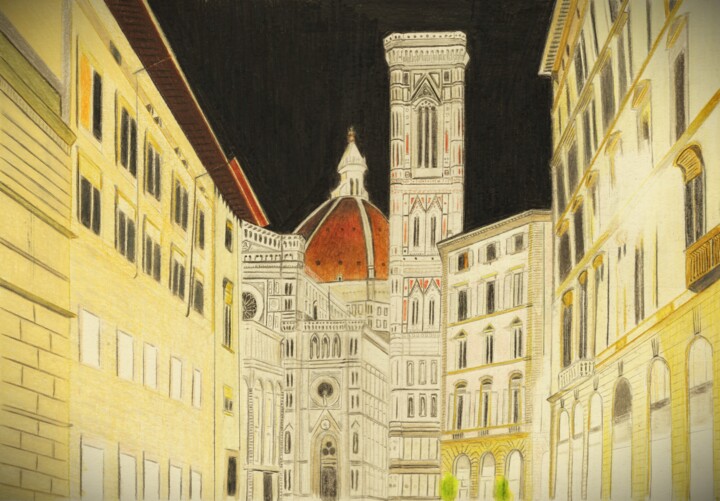 Firenze by night 图画, 11x15.8 in