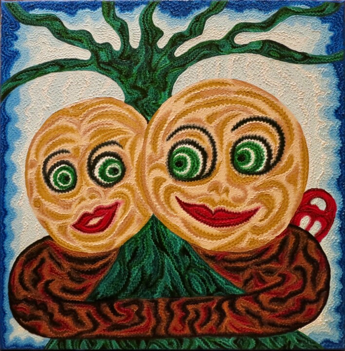 Friends (Opus 23 Nr. 32) 绘画, 15.8x15.8 in