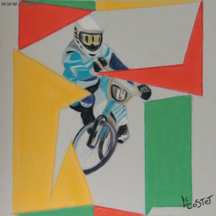 BMX. Cyclisme aux jeux olympiques 2024 Картина, 7,9x7,9 in