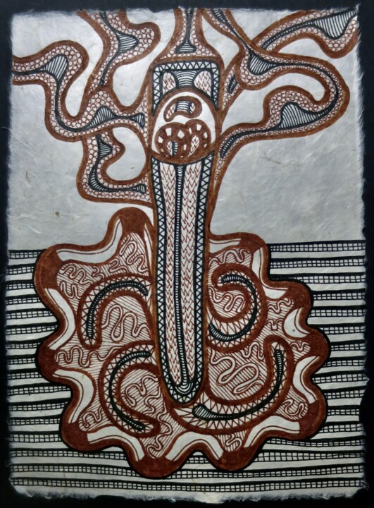 Determination - Natural Tree Nr. 6 Drawing, 8.3x6.3 in