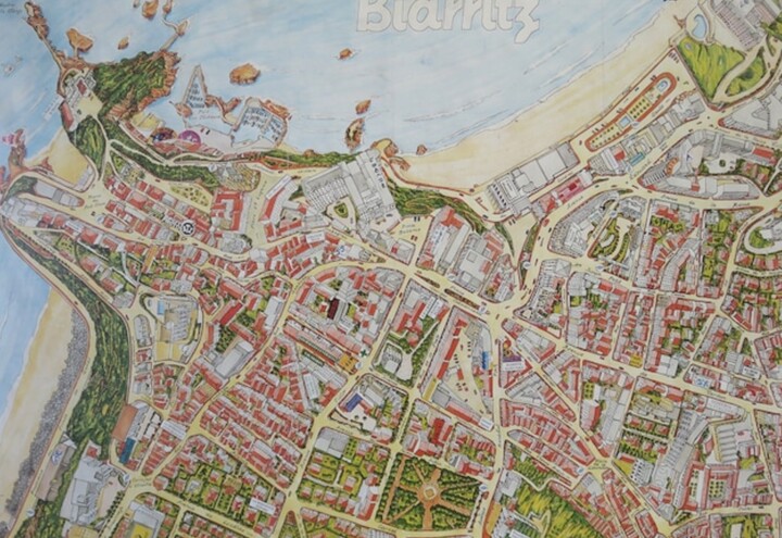 plan de BIARRITZ 绘画, 21.7x31.3 in