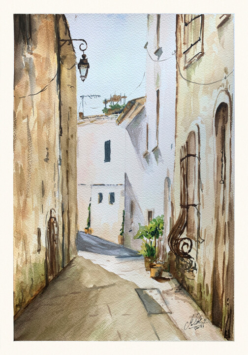 Italian street Peinture, 15,8x11 in
