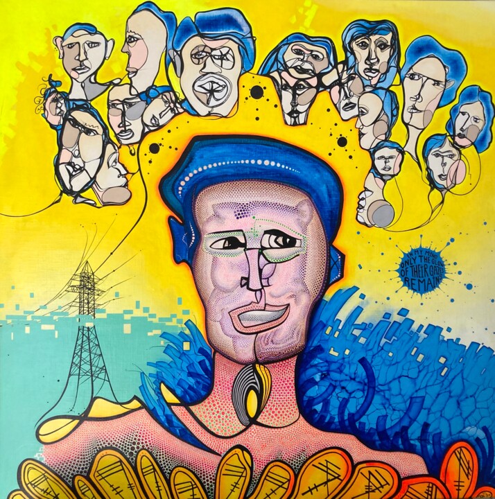 In my mind, only the glow of their gazes remains 绘画, 63.8x63.8 in