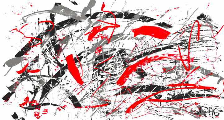 Digital Arts titled "Touch of Red" by Pascal Gagné, Original Artwork, Digital Painting