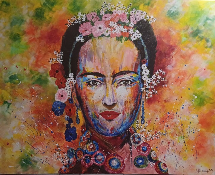 FRIDA KAHLO PORTRAIT 绘画, 47.2x59.1 in
