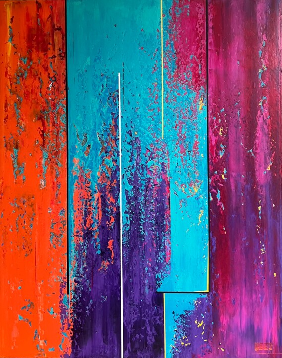 Peinture intitulée "Field of Noise no:23" par Uday Mastenbroek, Œuvre d'art originale, Acrylique