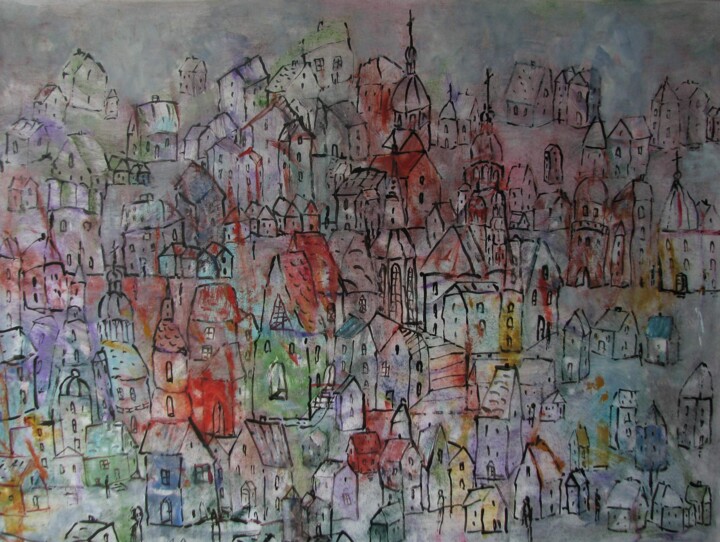 Miasto z mgły 绘画, 19.7x27.6 in