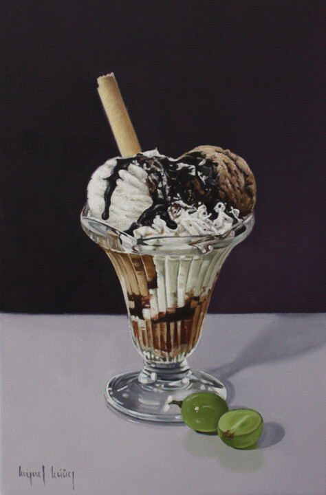 Painting titled ""Copa helada II" (c…" by Miguel Nuñez, Original Artwork, Oil