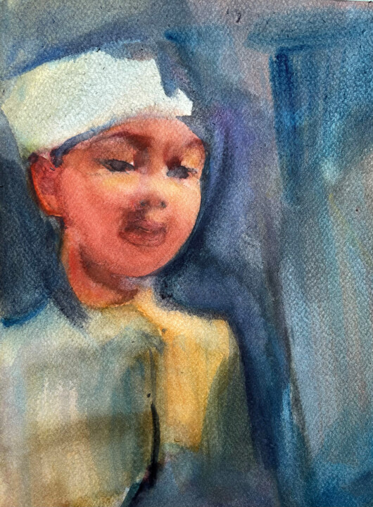 Balinese boy Painting, 10.4x8.5 in