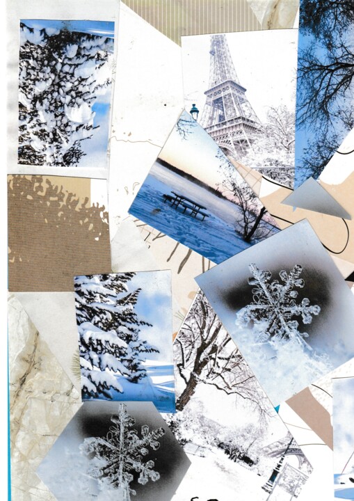 제목이 "Collage L hiver"인 미술작품 Balavoine Sophie로, 원작, 콜라주