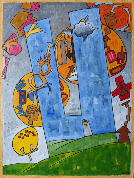 Painting titled "Portrait Of Geoffre…" by Gerald Shepherd F.F.P.S., Original Artwork, Oil Mounted on Wood Panel