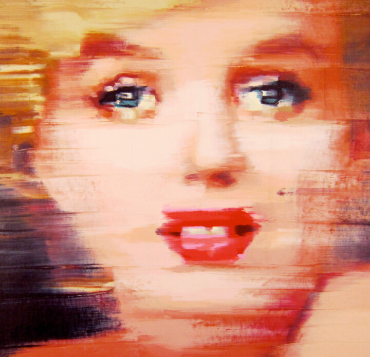 Girl With The Far Away Eyes #2 绘画, 19x19 in