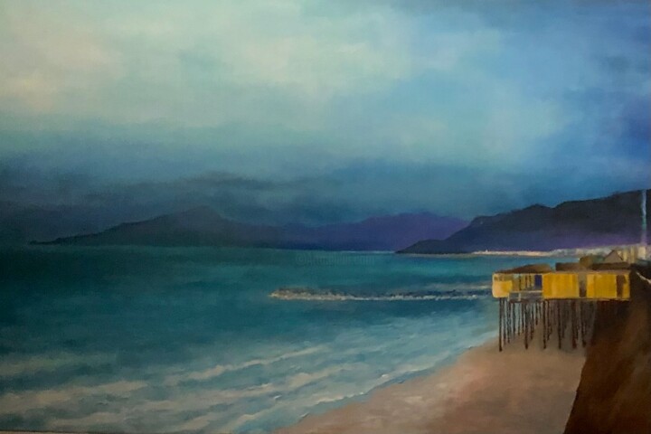 Painting titled "alba a Cavi" by Angelo Franzini, Original Artwork, Oil