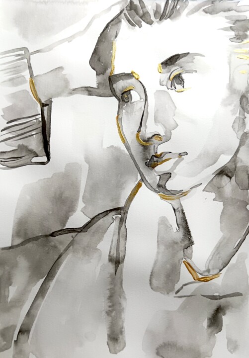 Self-portrait #4 图画, 11.6x8.3 in