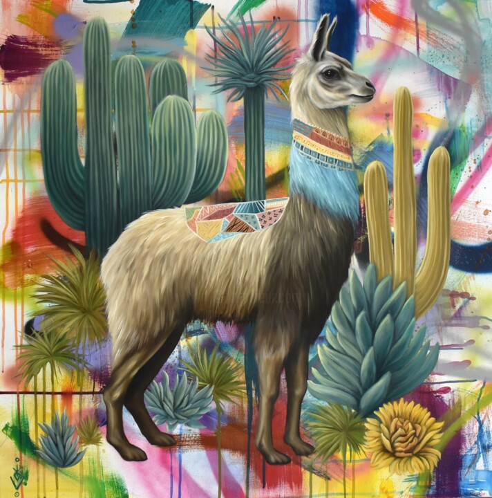 Llama 绘画, 29.9x29.9 in