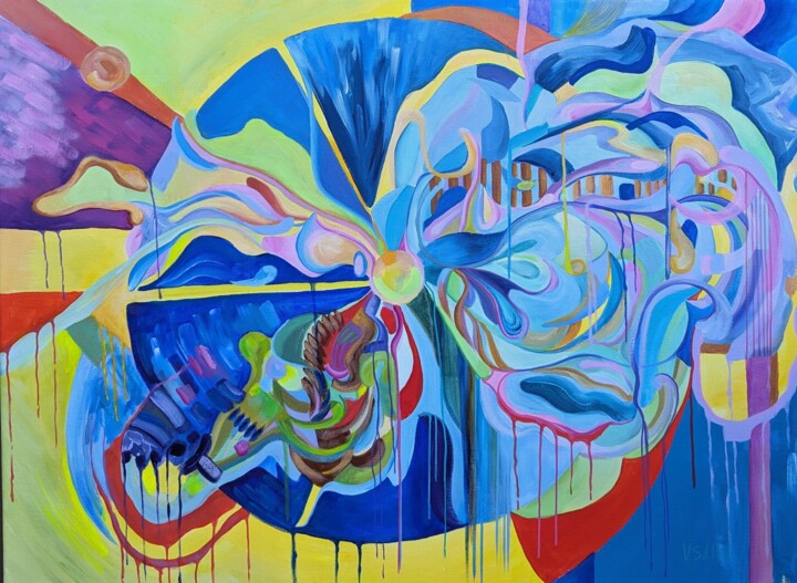 The Creation Code: Solar Eclipse 绘画, 30x48 in