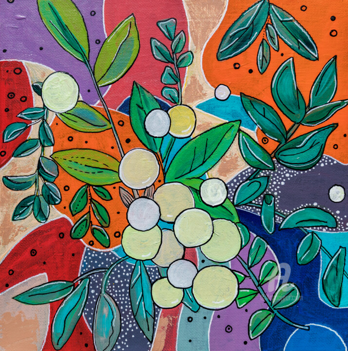 Botanical Abstract 2 绘画, 9.8x9.8 in