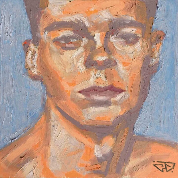 Benji avait beau acquiescer avec ennui, son interlocuteur co 绘画, 5.1x5.1 in