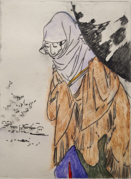 A la méthode de Hokusai 印花与版画, 9.3x6.7 in