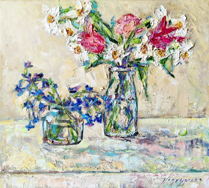 Spring flowers 绘画, 15.8x17.7 in