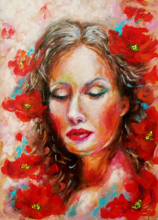 "WOMAN PORTRAIT - WO…" başlıklı Tablo Iryna Fedarava tarafından, Orijinal sanat, Petrol