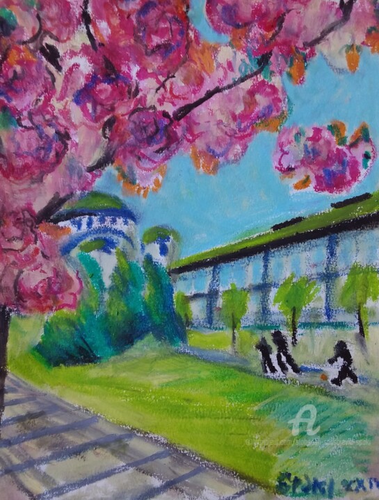 NBS, Bibliotheque nationale de Serbie Painting, 11.8x7.9 in